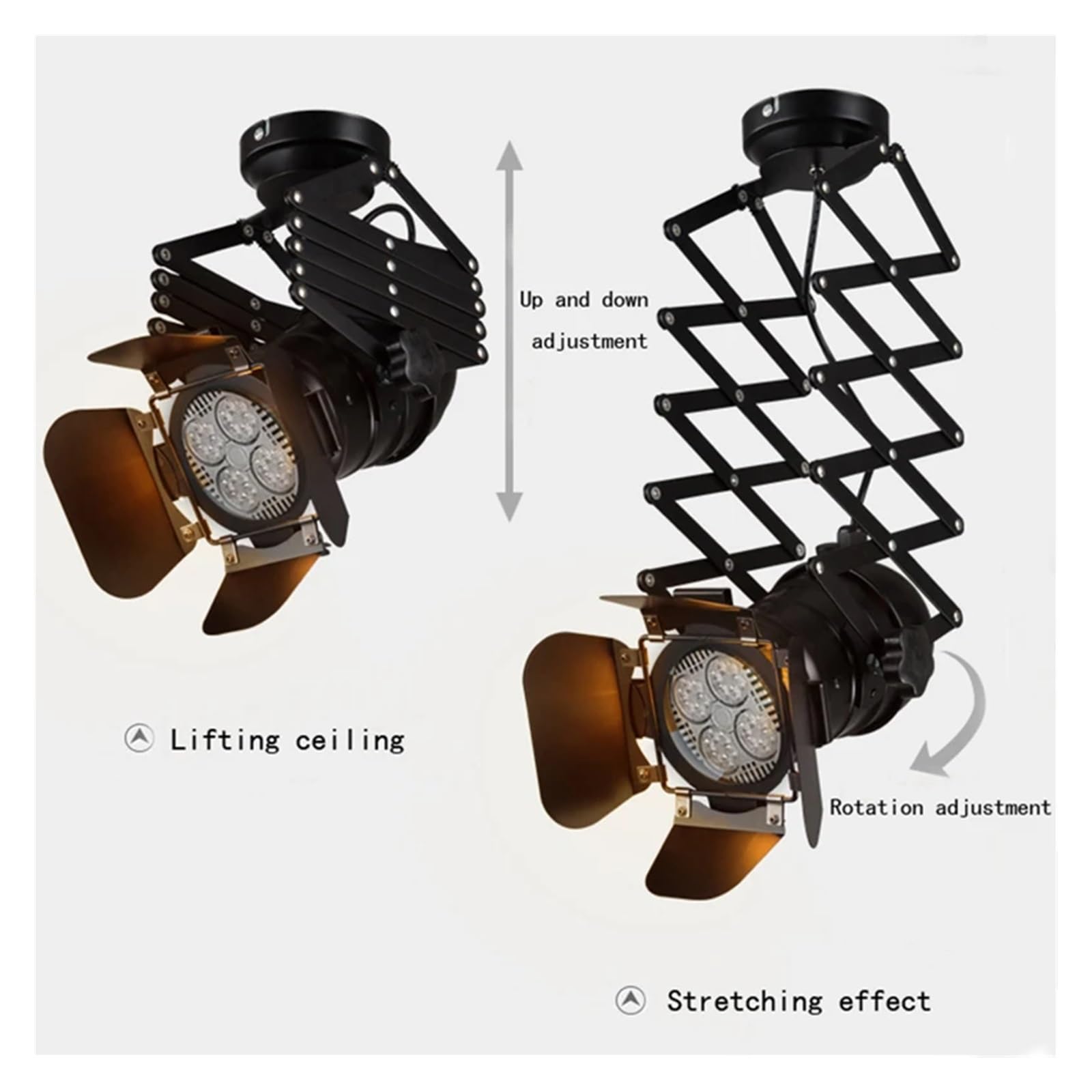 Rozszerzalna, malowana głowica oświetleniowa szynowa E27, lampa sufitowa LED w stylu industrialnym do oświetlenia ściennego, ekspozycyjnego, akcentującego(Track stretch,Large size)