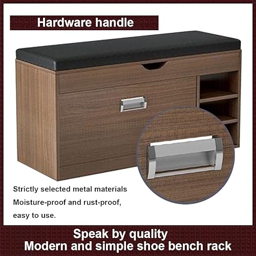 Miniatura 6 de Taburete de almacenamiento para zapatos, marco vintage en forma de cubo, taburete creativo de repuesto para zapatos con cojín de cuero, estante de