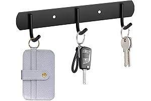 Self-Adhesive Velcro Key Holder with 3 Key Hooks for Entryway