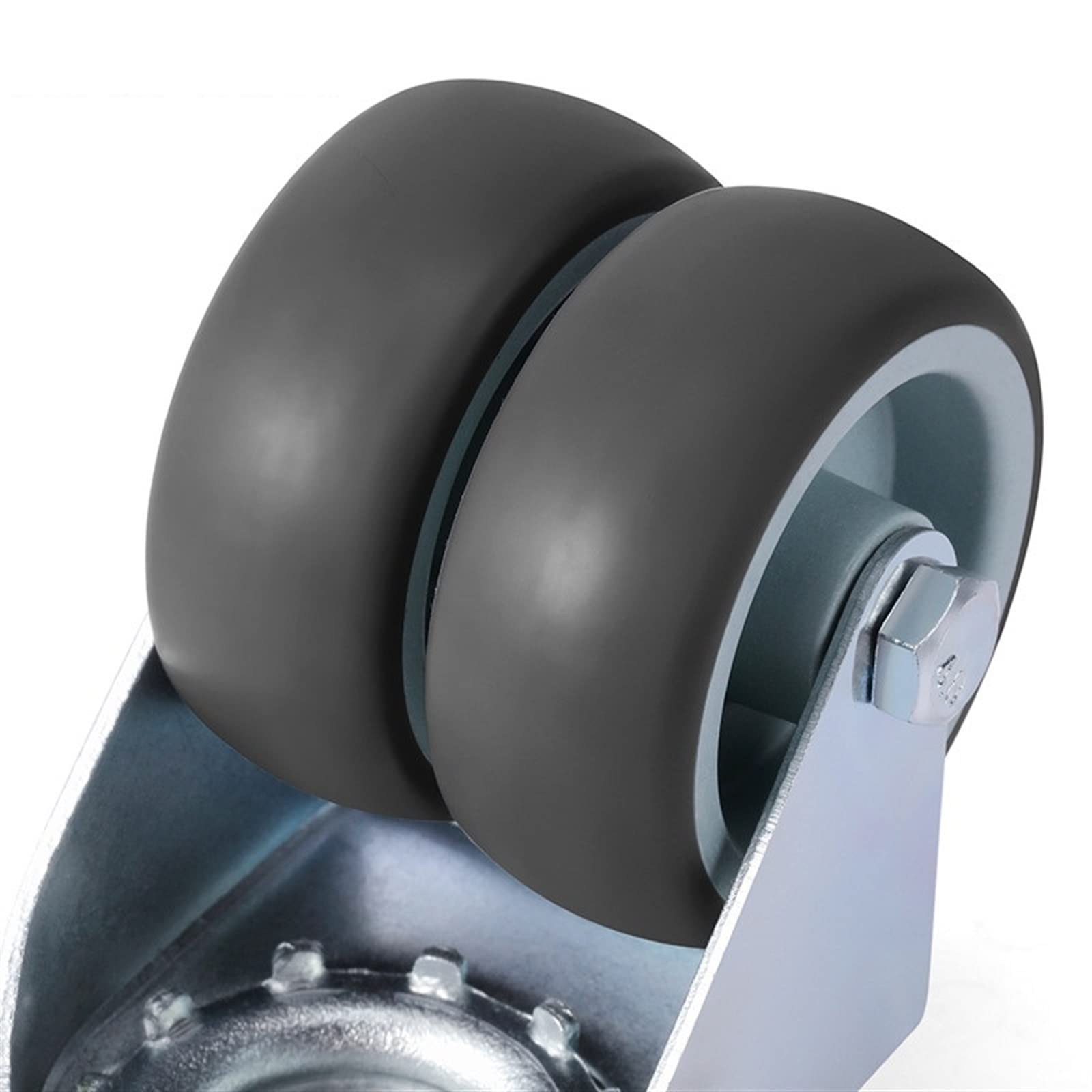 4 kółka Casters 2 cale Heavy Duty Swivel miękka gumowa hulajnoga z hamulcem (4 szt. bez hamulca)