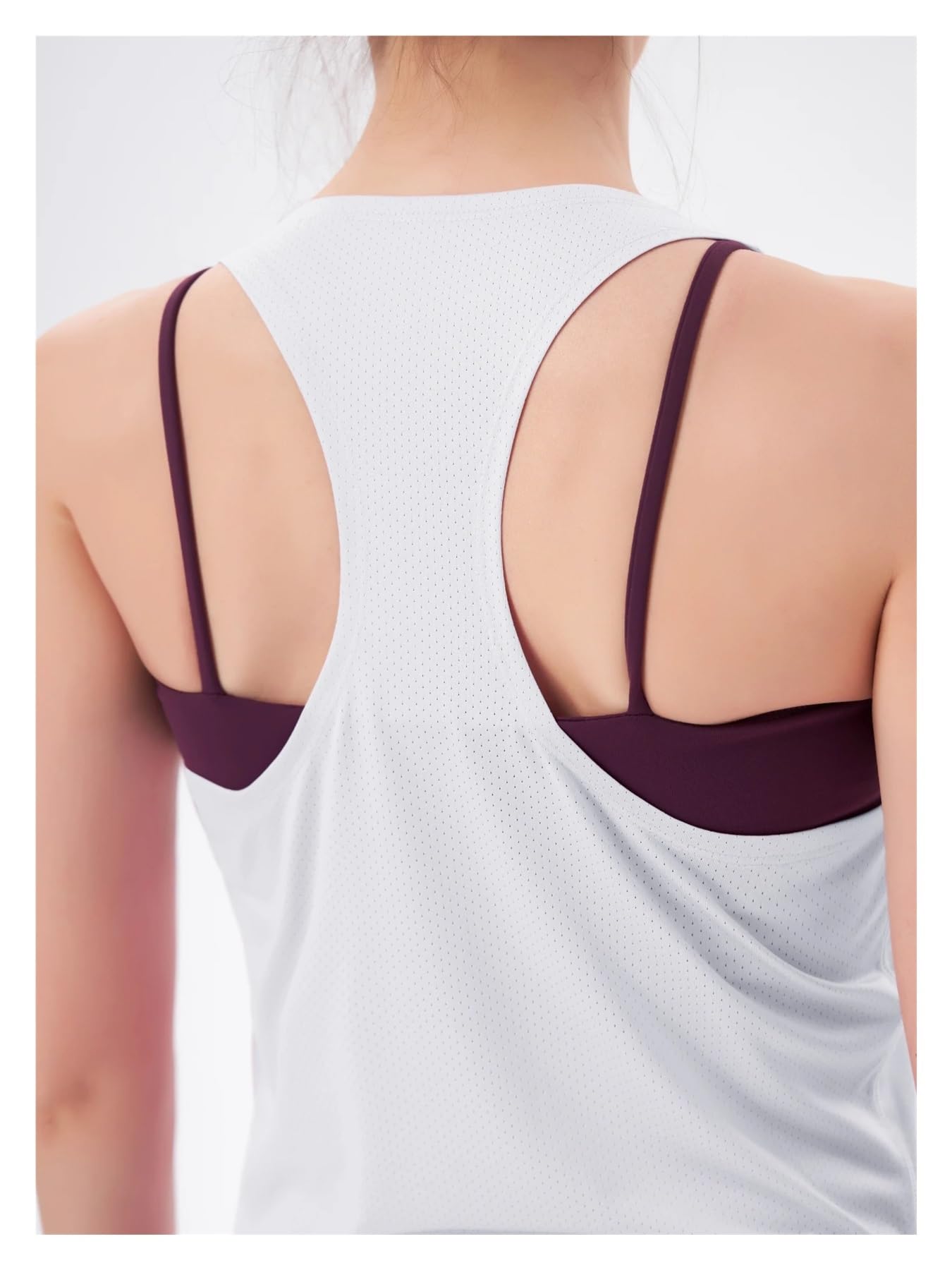 Canotte da allenamento da donna Canotta sportiva da donna Canottiera da corsa senza maniche con collo senza schienale Allenamento fitness Canotta ad asciugatura rapida Abbigliamento da donna(Pink,M)