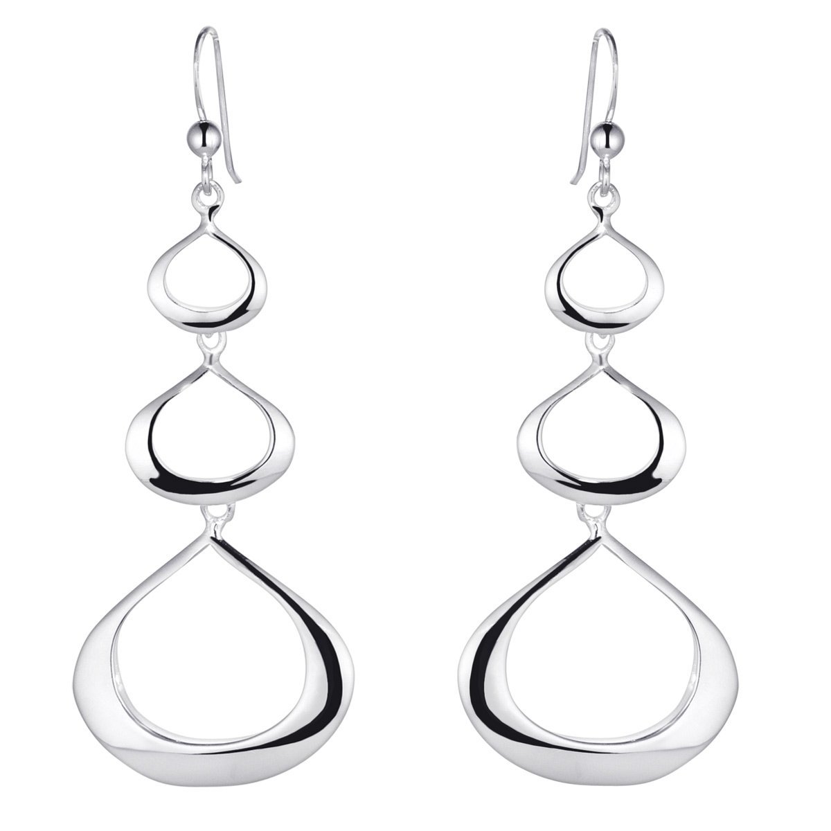 Schicke Tropfen Ohrhänger Silber 925 Damen Ohrringe hängend SO-50 | lange Pendelohrringe leicht und hautfreundlich von MATERIA by Matthias Wagner
