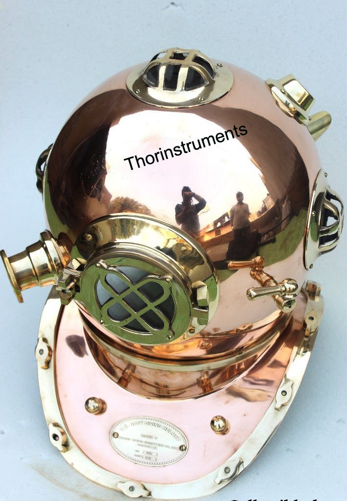 Vintage Solid Brass Scuba Deep Diving Divers Helmet Mark V US Navy Vintage Rustic Vintage Home Decor Gifts