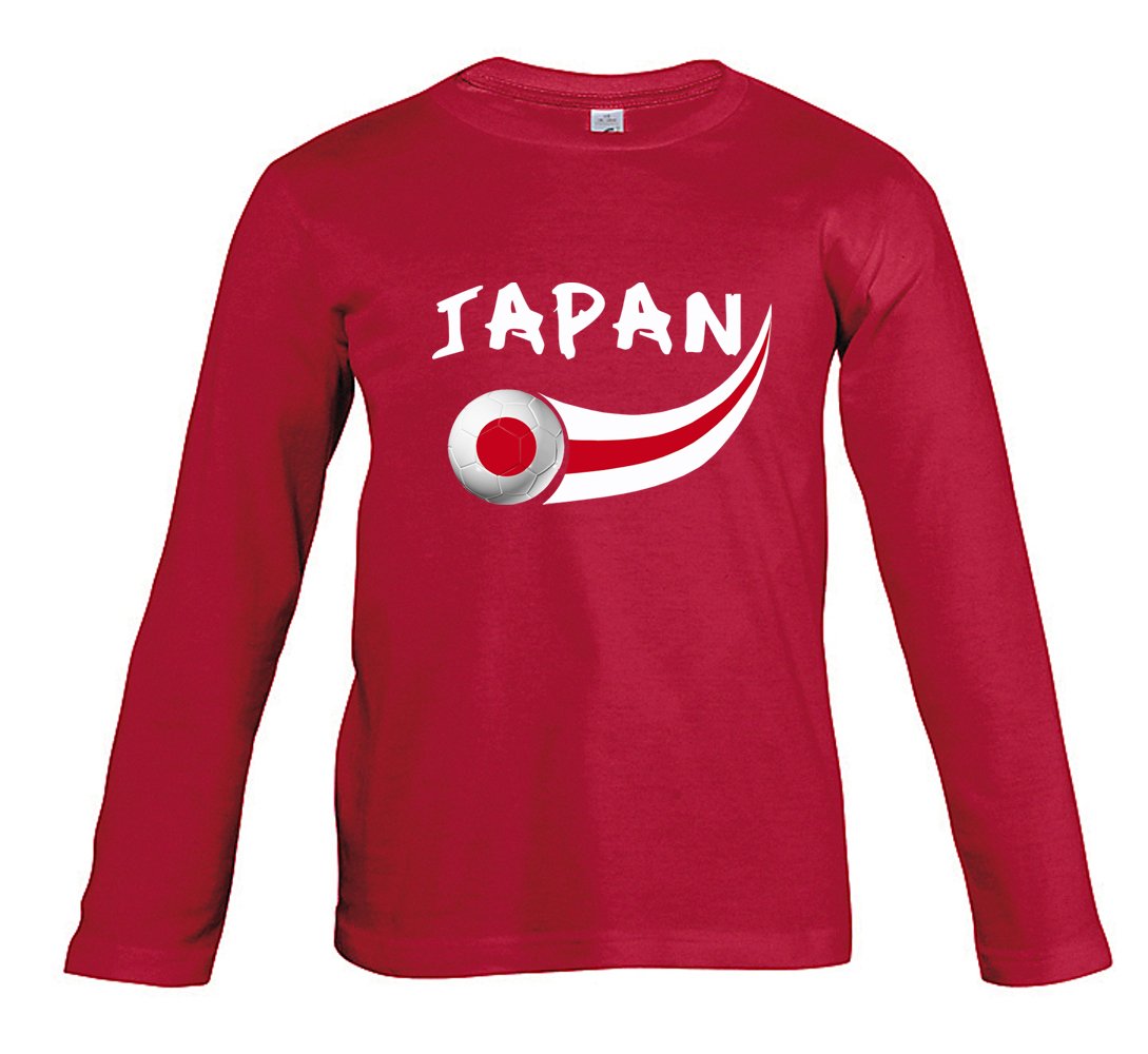 Supportershop Boy's Japan Longsleeve T-Shirt - Red, 6 Years