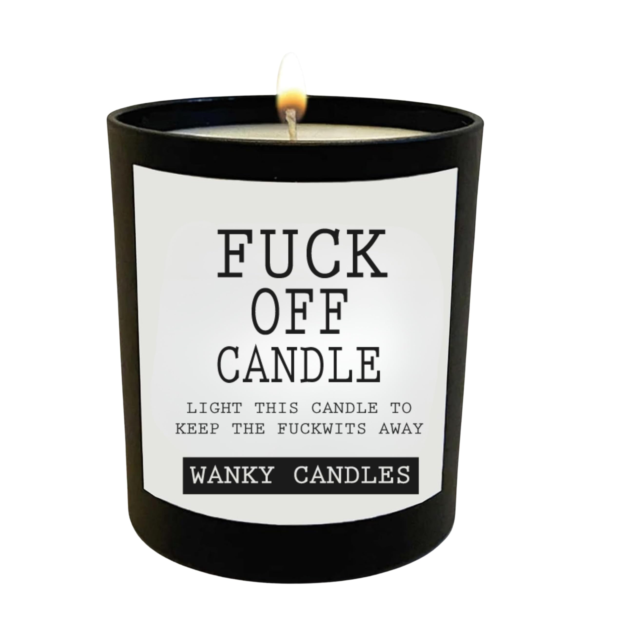Wanky Candles The Fuck Off Candle Funny Rude Candle For Her Offensive Gift Alternative Cheeky Sweary Black Jar Soy Wax Candle Strong Scent Humour (The Fuck Off Candle)