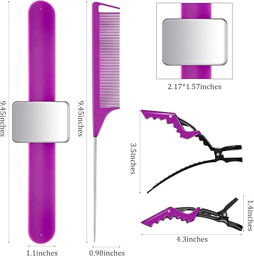 Miniatura 2 de Pulsera magnética para estilista, alfiler de muñeca, trenzadores, pulsera para gel de silicona con 3 piezas de peine de cola de pinta, 6 piezas de