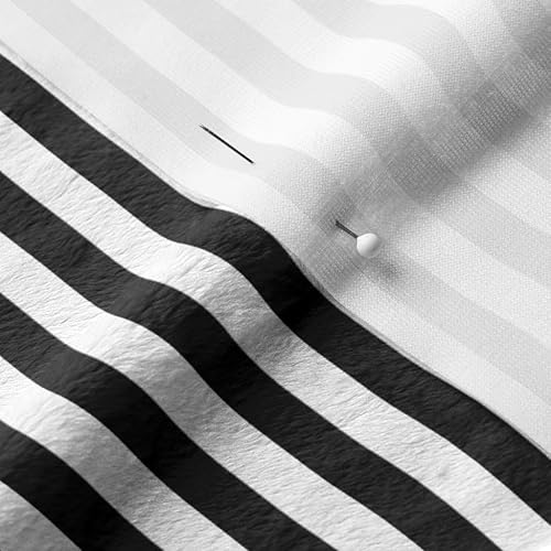 Miniatura 7 de Spoonflower Tela - Rayas blancas y negras a rayas de rayas impresas en tela Minky Fat Quarter - Coser mantas de bebé edredón forro felpa
