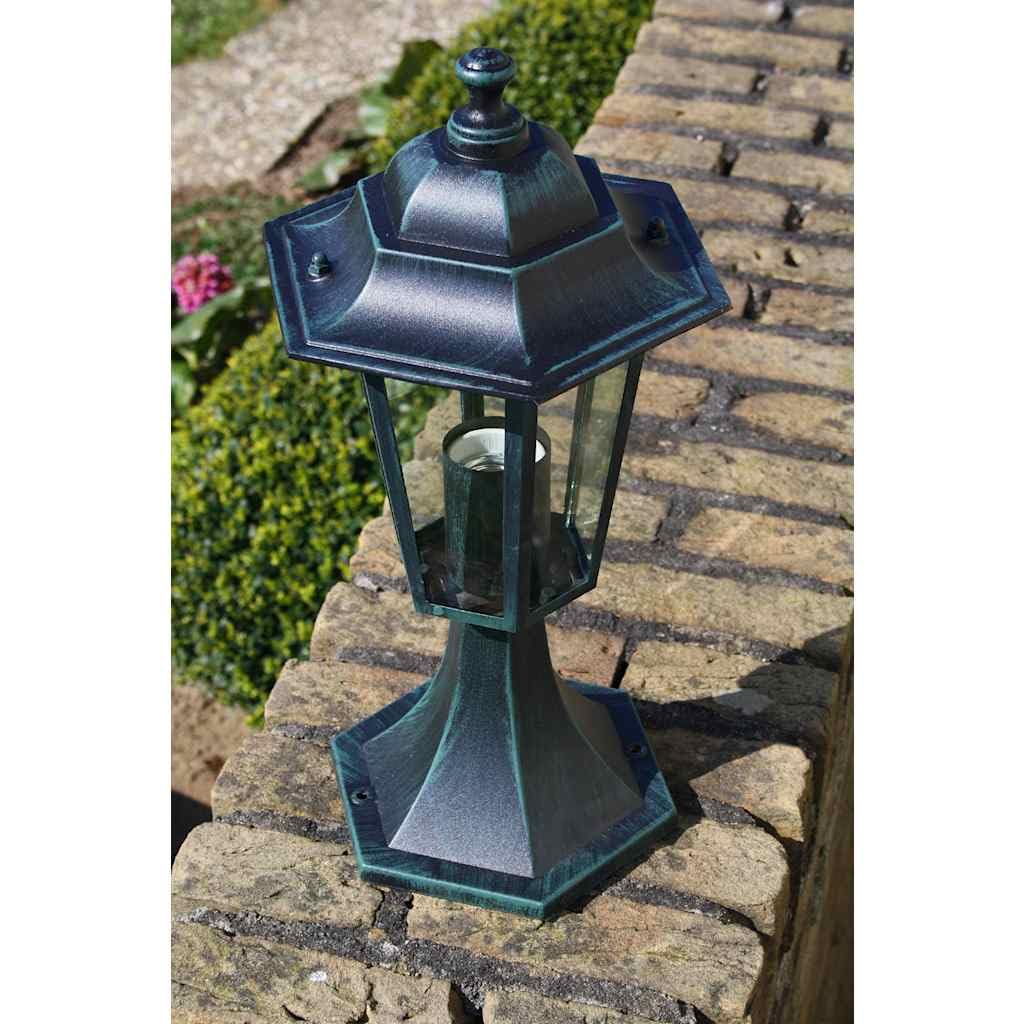 vidaXL 2X Lámpara de Jardín Luz Exterior iluminación Patio Iluminación Terraza Entrada Exterior al Aire Libre Aluminio Verde Oscuro/Negro