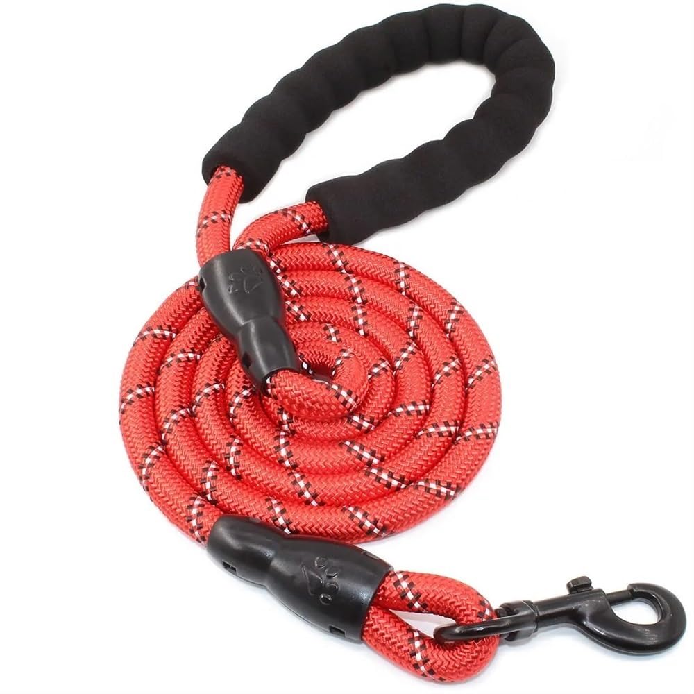 Longe pour chien rouge 2m de diametre 1.0cm réfléchissante pour grand chien