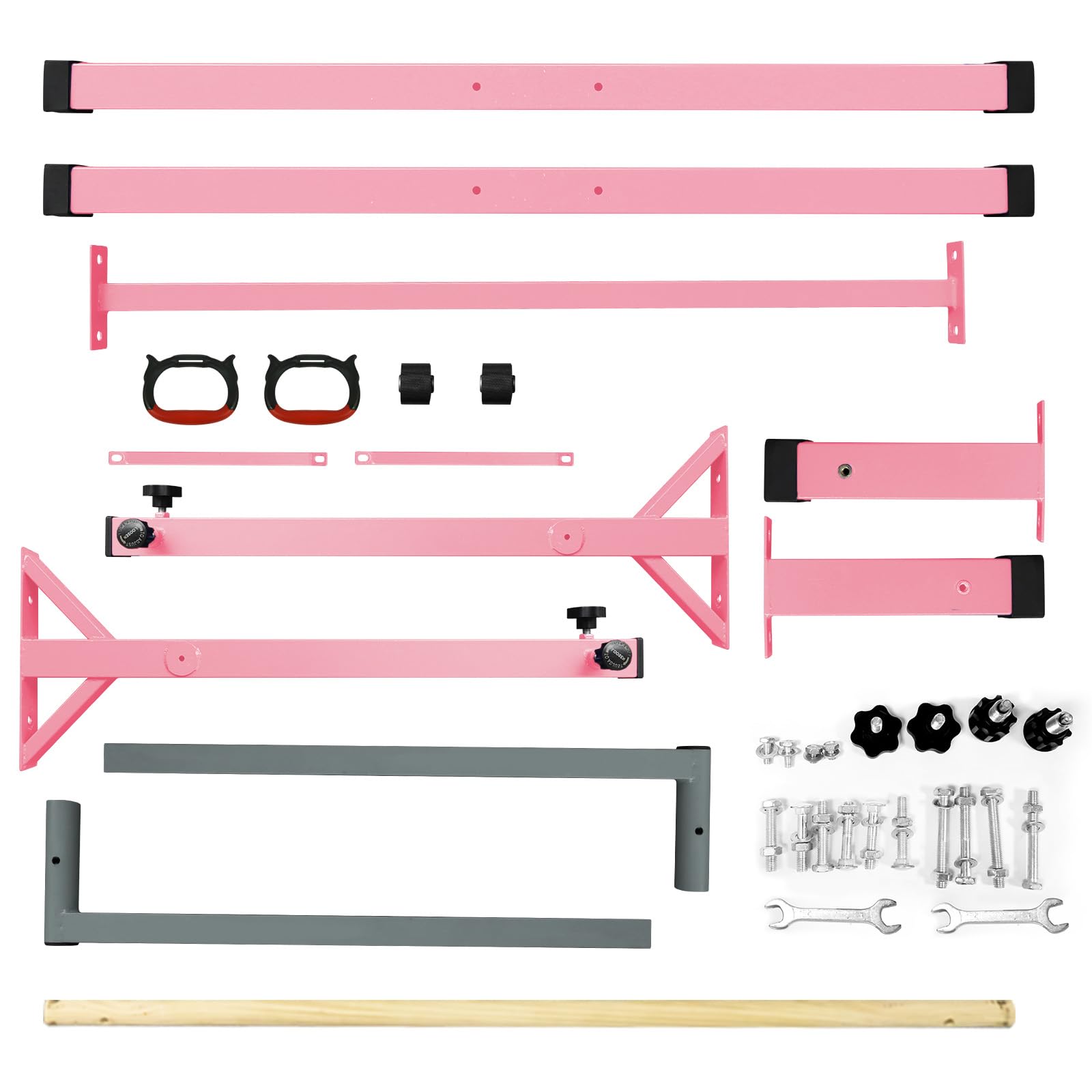FBSPORT Barra da ginnastica orizzontale con anelli da ginnastica per bambini, regolabile in altezza 13 cm, per allenamento per bambini, attrezzatura da ginnastica per casa, palestra, interni,