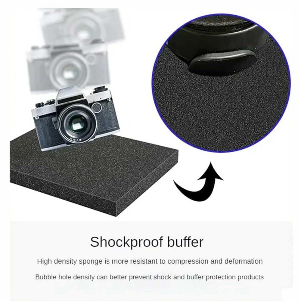 Foams Insert, 50x30cm High Density Foam Pad Toolbox Shock-Absorbing Sponge Sheet Hard Flight Case Shadow Foams Insert Tools Organizer 45x35cm 1PC(L 50cm x W 30cm,H 3cm)