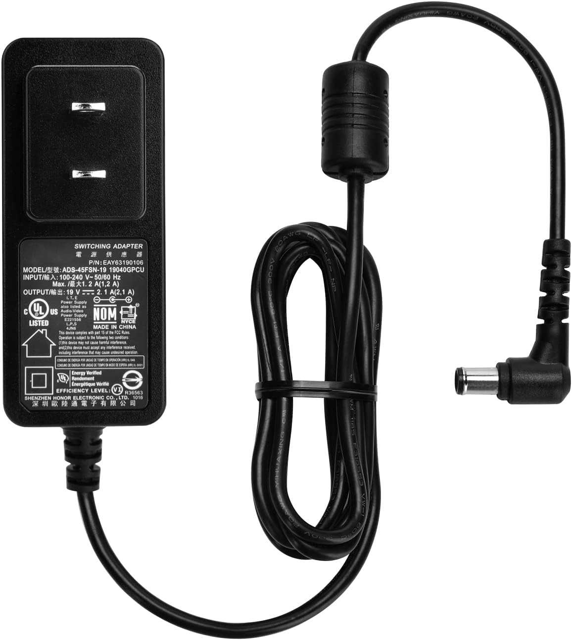 LCAP26A-A LED LCD Monitor AC Adapter Power Supply 19V 1.7A for LG LED LCD Monitors E2442T,27MP48HQ,27M37D,27M37HQ,27MP37VQ, 24MP55HQ,27MP57VQ,27MP57HT,27M45VQ