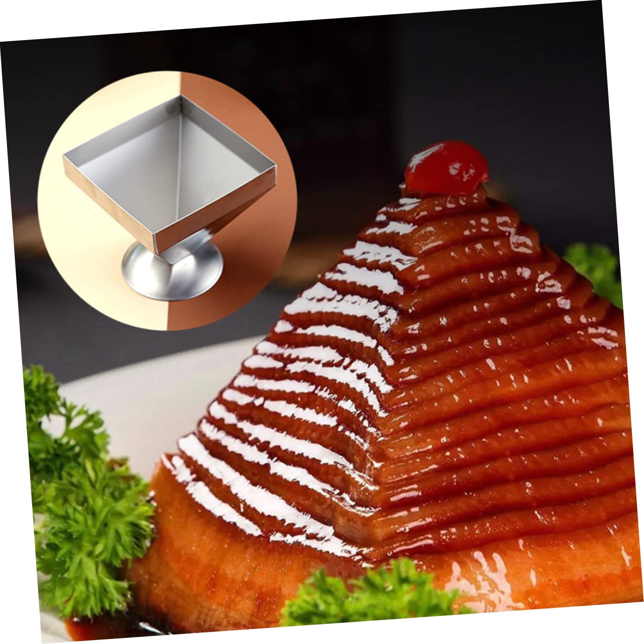 Ciieeo 3 Piezas Molde de carne pagoda molde para pastel de gasa vajilla porción redonda molde de bola de arroz moldes zongzi cozinha kitchen molde para cocina molde de acero inoxidable