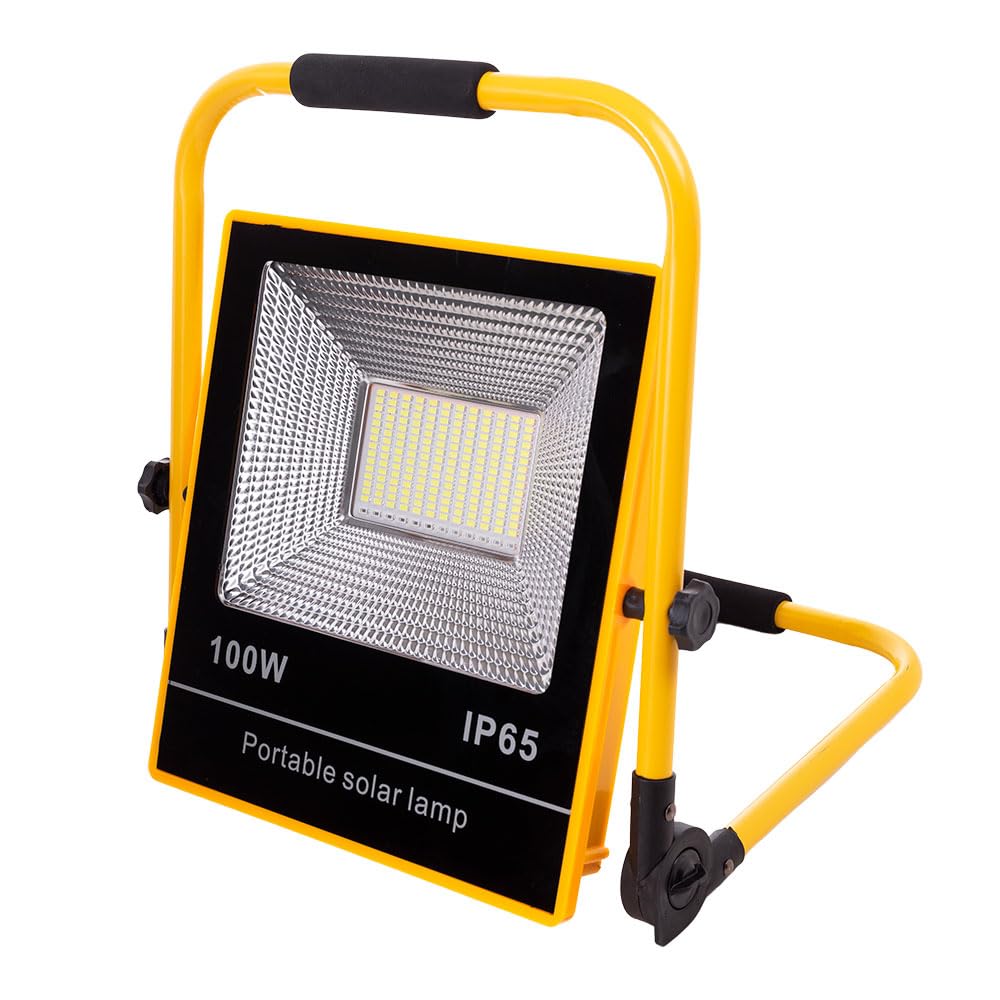 Proyector LED Solar 100W 6500K Panel: 6V/12W Batería: 3,2V/18000MaH Control Remoto [HO-SOLARFL-100W-05] | Greenice