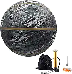 Bola de Basquete Tamanho 5 (Padrão Oficial), Borracha para Melhor Durabilidade, Conjunto de Basquete com Bolsa de Transporte, Bomba de Ar - Ideal para Quadras internas e externas