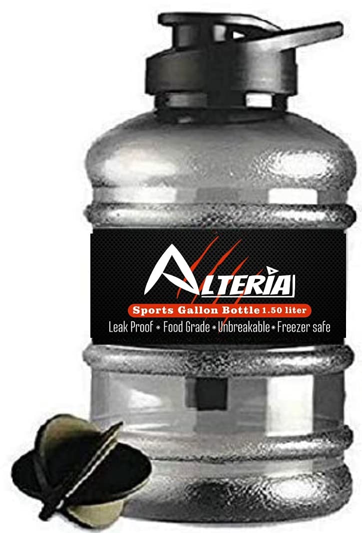 ALTERIA Sports Water Bottles for Office use/Protein Shaker Bottle/Gallon Water Bottle (1.5 LTR) with Mixer Ball and Strainer (BPA-Free, Unbreakable, Freezer Safe) BLACK (B09HC5J6VH) Amazon Price History, Amazon Price Tracker
