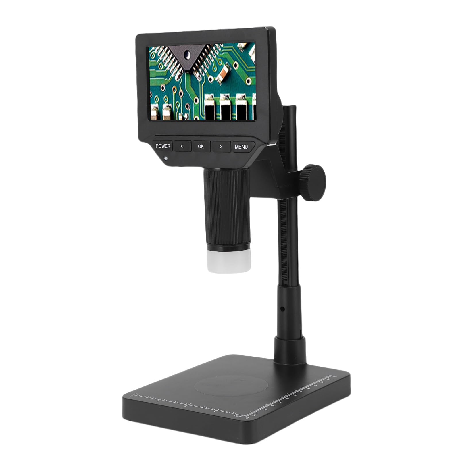 Asixxsix Microscopio Digitale con Ingrandimento 1000x, 6 Luci a LED Regolabili, Schermo LCD da 4,3 Pollici, Vista PC, per Insegnamento di Riparazione Elettronica di Identificazione
