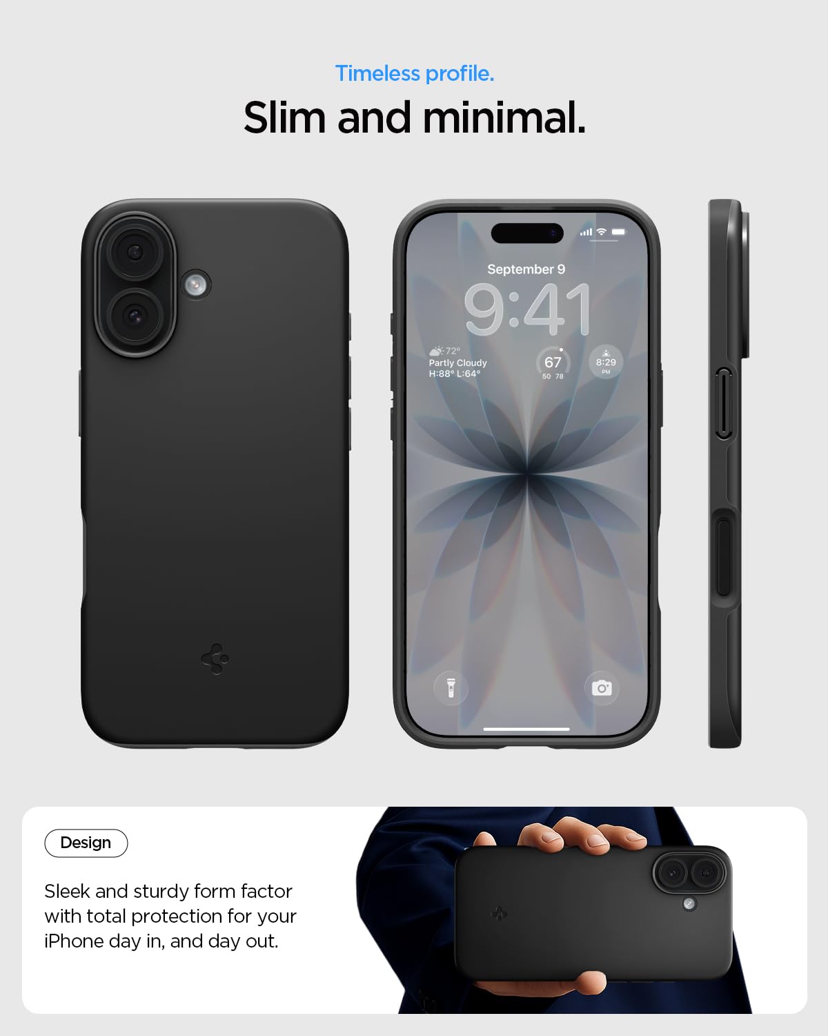 Spigen Thin Fit MagFit Back Cover Case Compatible with iPhone 17 (TPU + Poly Carbonate | Black) — Amazon image 4