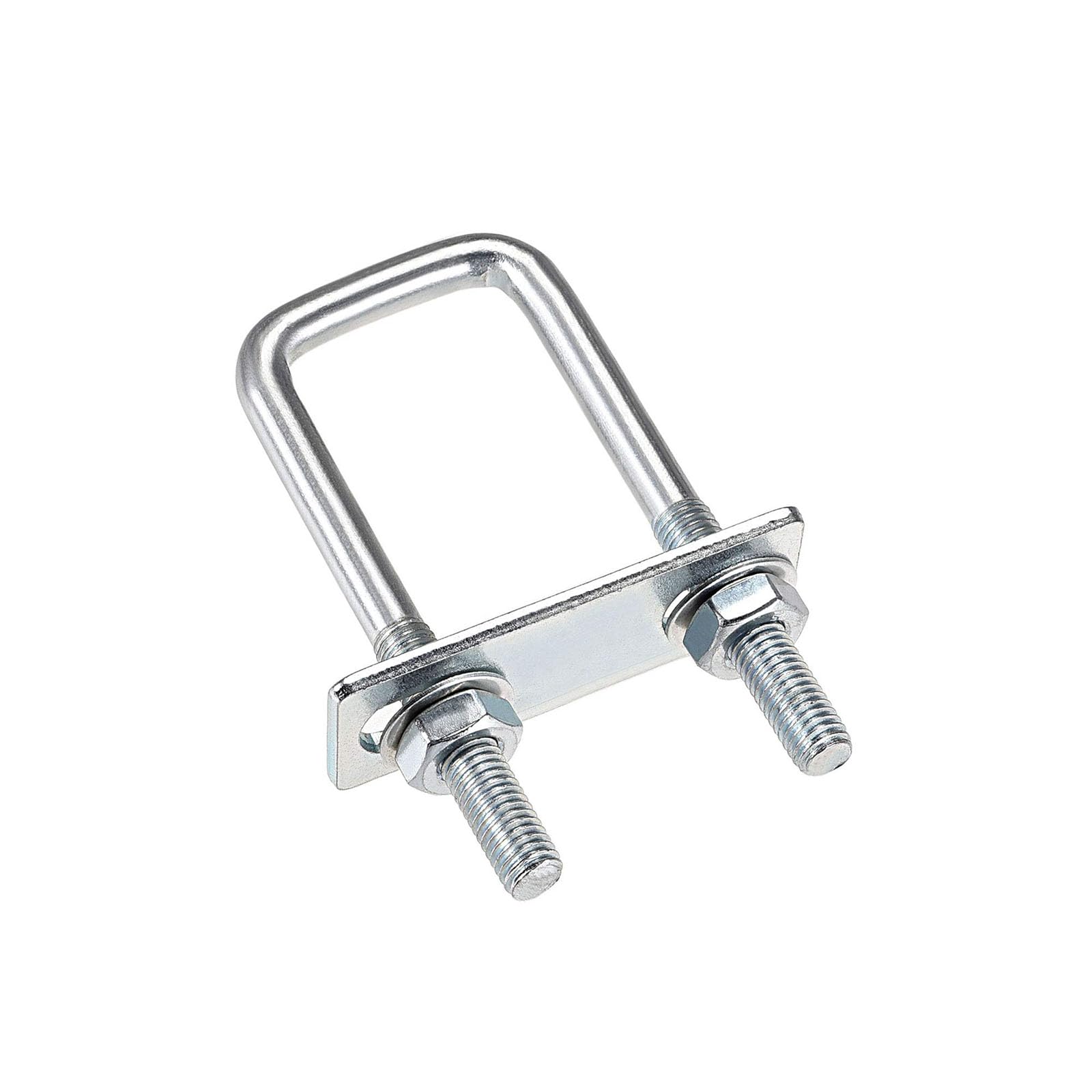 TA-VIGOR 2 sets M8 Square U-Bolts, 25mm Inner Width 90mm Length Steel U-Bolts with Nut, Plate