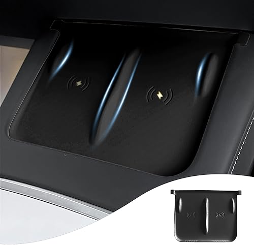 Alfombrilla de carga inalámbrica para consola central Tesla, modelo 3 modelo Y, accesorios de consola central, funda de cargador inalámbrico de
