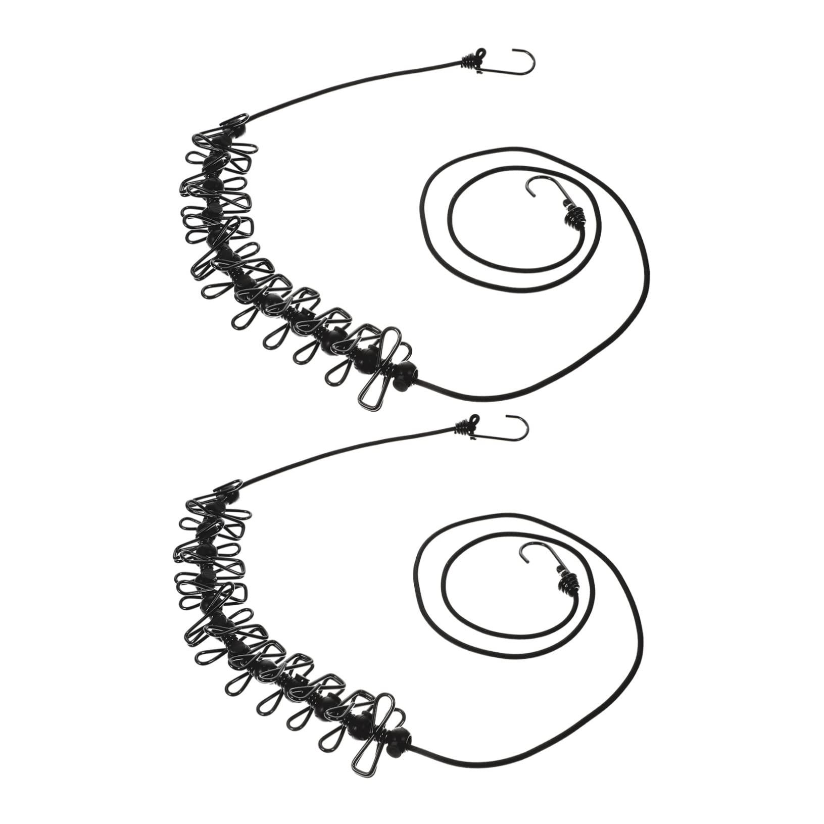 Levemolo 2Pcs Outdoor Travel Windproof Clips for Clotheslines Positioning Buckles for Air Drying Ropes for Camping Hiking and Indoor Use Black