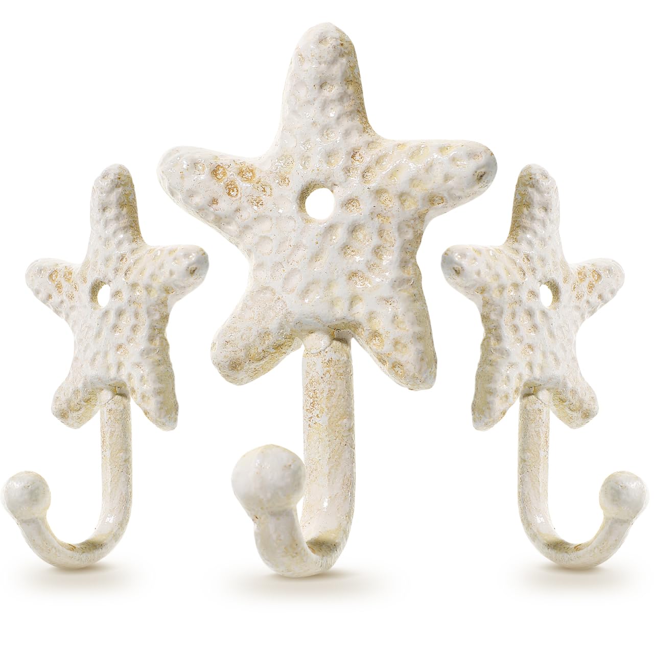 Ganchos de pared estilo náutico BESTYASH, colgadores de estrella de mar para dormitorio y cocina