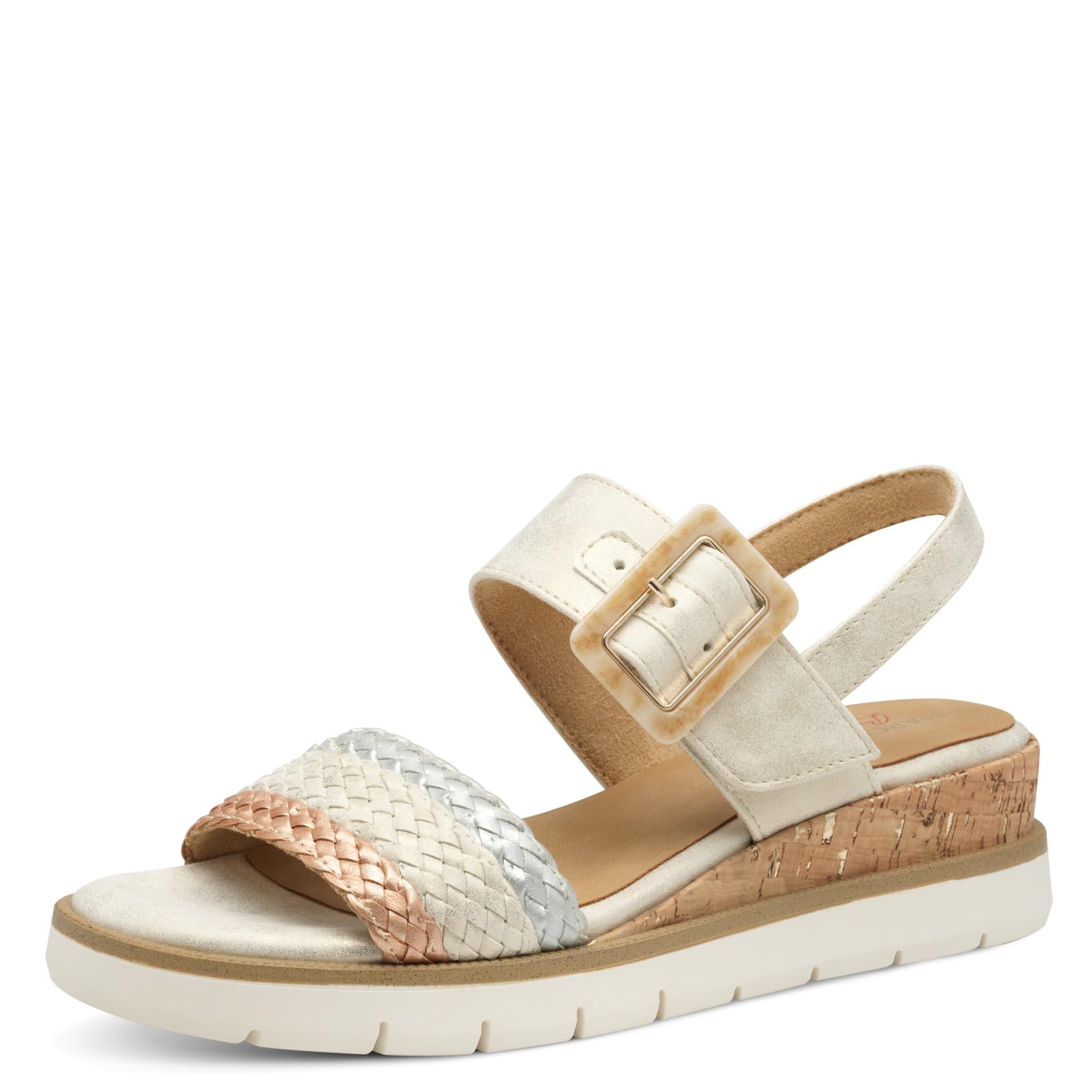 Marco Tozzi Damen Sandalen flach mit Klettverschluss Sommer