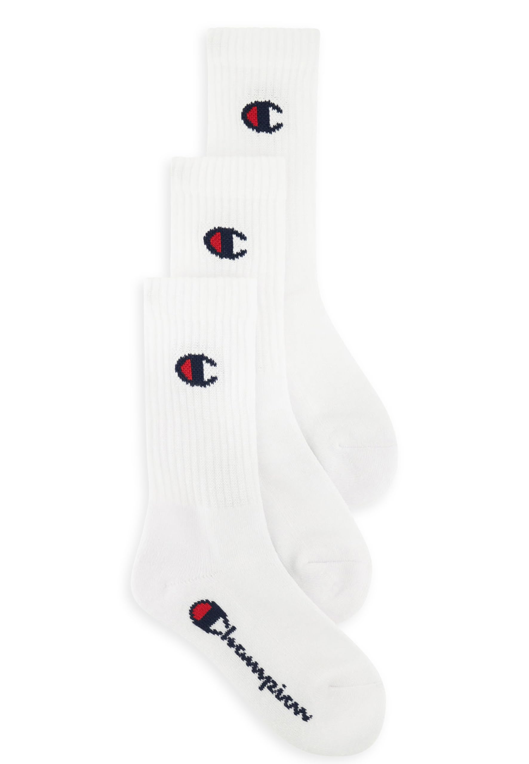 Champion Core- Junior 3pp Crew Calze Unisex - Bambini e ragazzi (Pacco da 3)