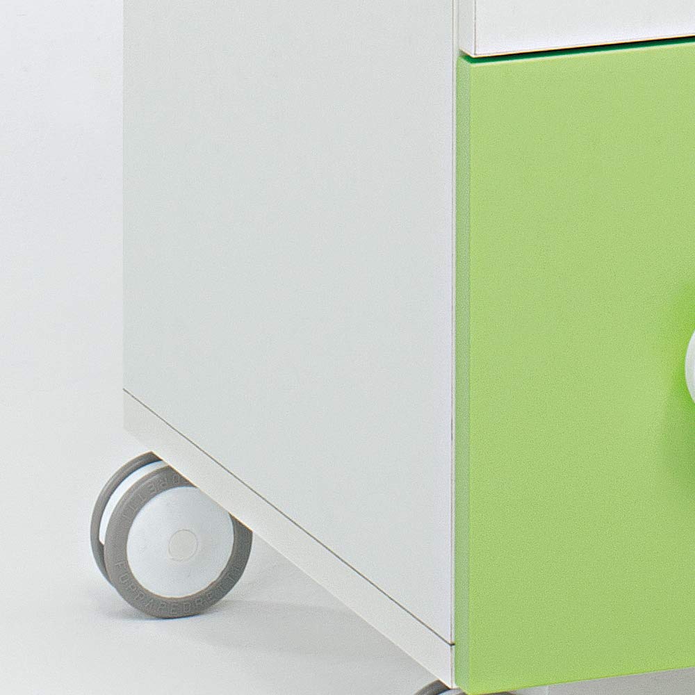 Foppapedretti 4 Ruote Nylon Gommate, Ricambio per Lettini e Bagnetti, Piroettanti e Antigraffio, 2 Ruote con Freno, Sostituzione Semplice, Rendono Agevolo lo Spostamento, Bianco