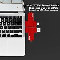 Vista 6 de Unidad Flash USB C de 64GB 3.0 con Puerto Tipo C y Tipo A, Unidades Flash USB C de Almacenamiento y Respaldo para Teléfonos Inteligentes con Función