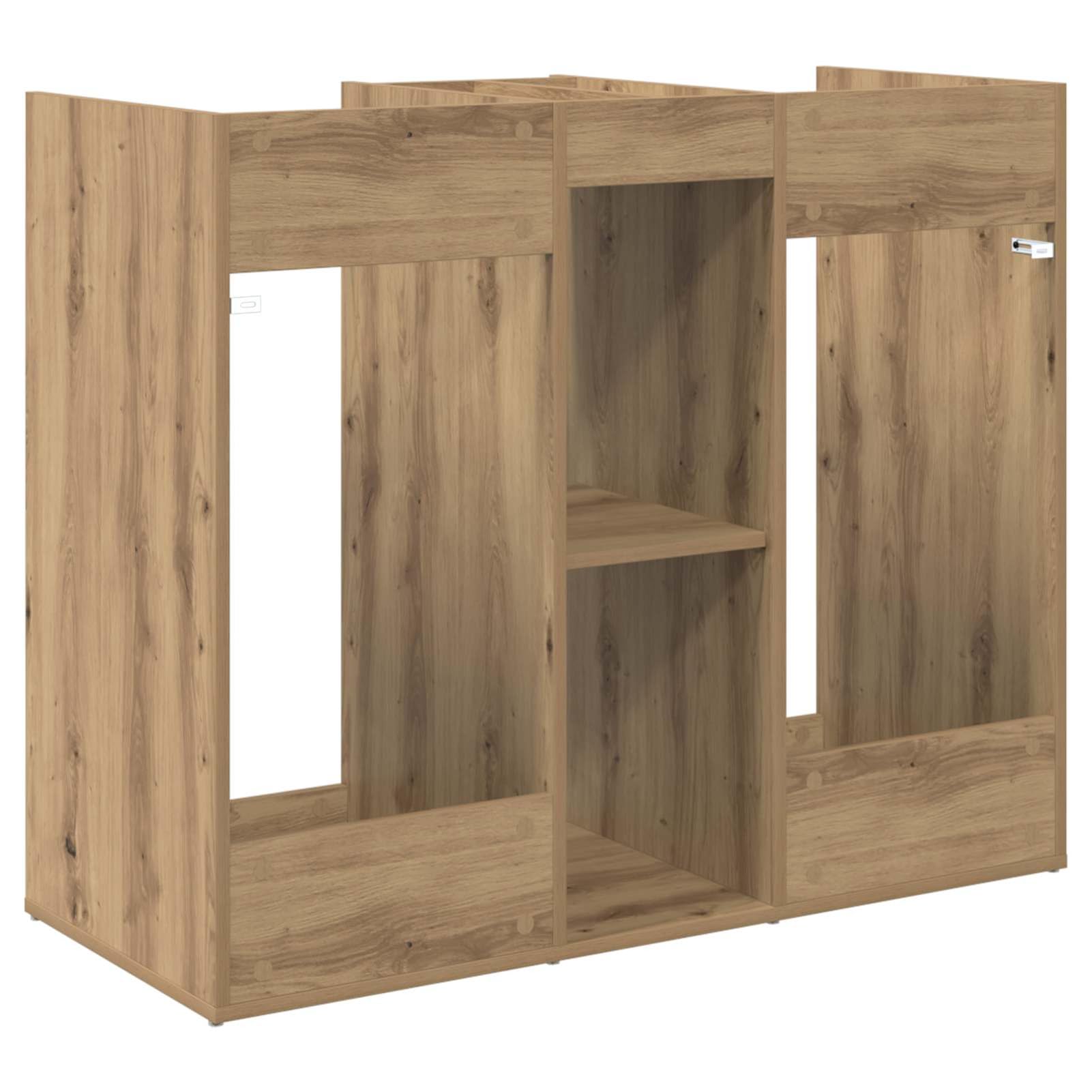 Gecheer Golf Schrank, Holz Golfschrank mit Regalen für Garage oder Haushalt, Artisan-Eiche 102 x 45 x 85,5 cm, freistehende Aufbewahrung für Golfzubehör und Utensilien
