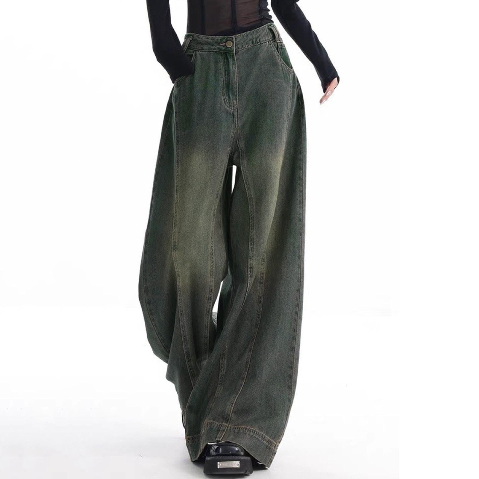 Vaqueros Anchos Mujer Elasticos Ropa Casual Tejanos Invierno Rectos Jeans Pantalones Primavera Pantalón Tallas Grandes Baggy Ligero