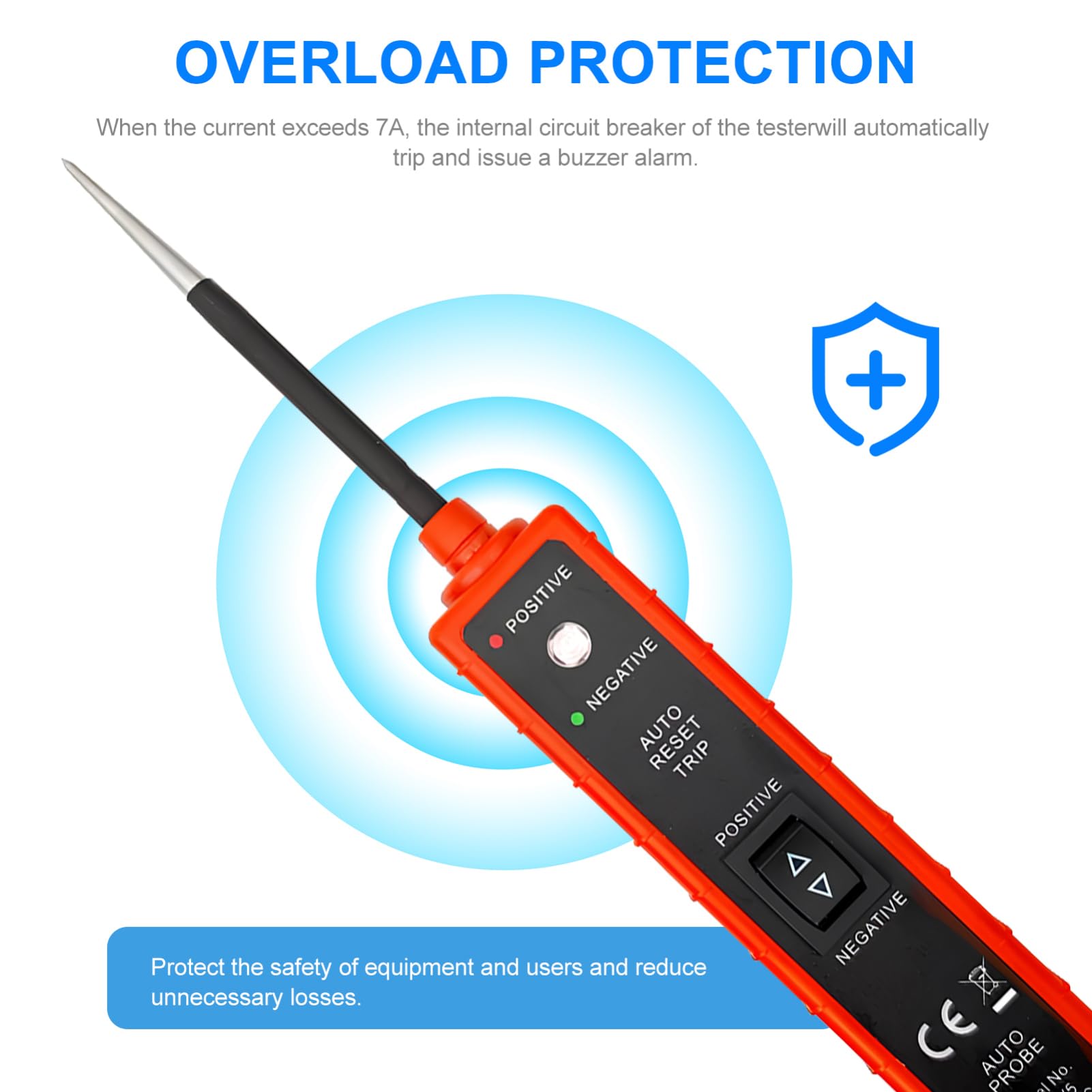 Tester Circuito Auto Em285 Zk-103 in Plastico e Metallo | Dc 6-24v, per Car e Trailer, Misurazione Tensione, Rileva Massa e Circuiti Aperti o Corto