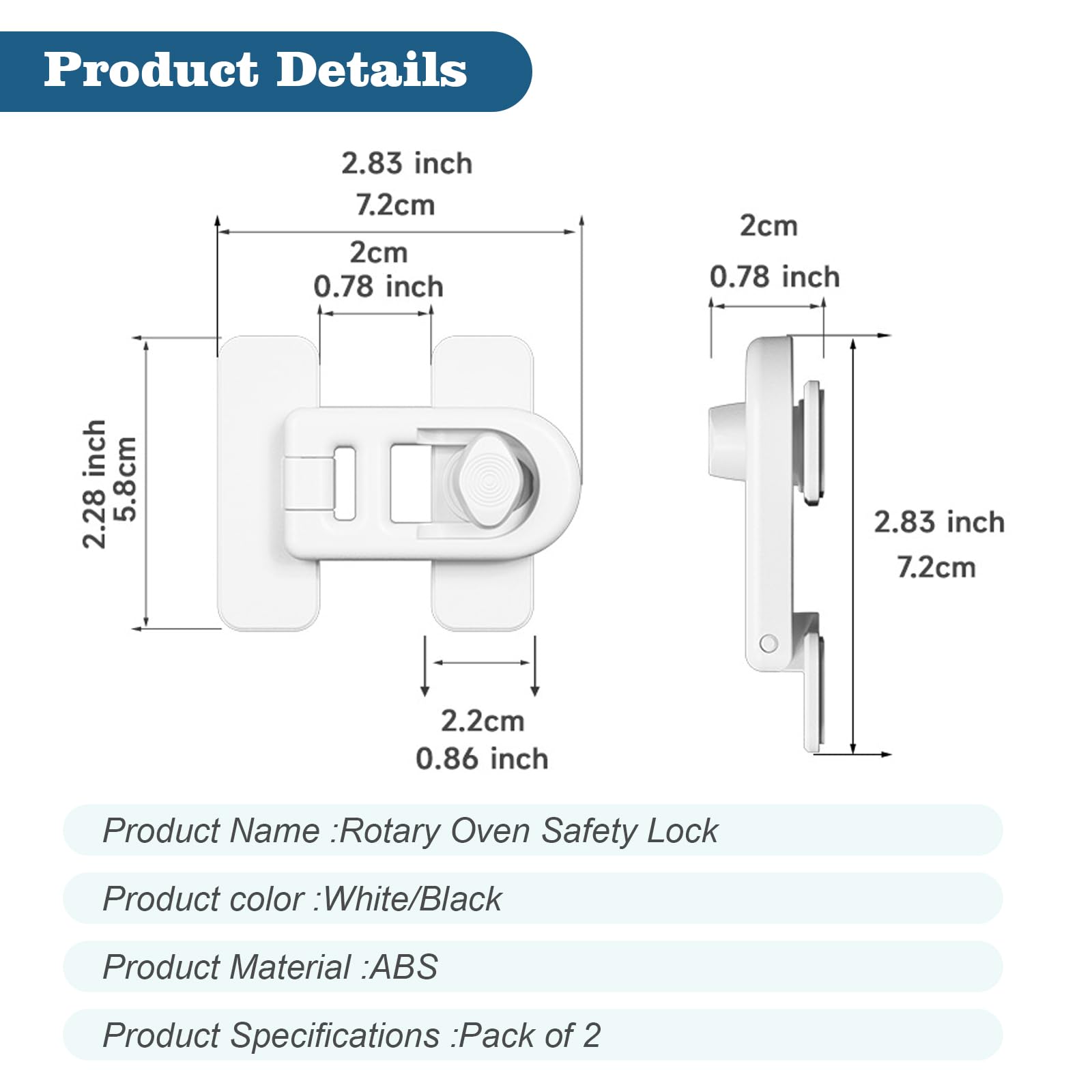 2 Pièces Serrure de Réfrigérateur Sécurité Enfant - Adhésif Fort 3M Sans Perçage - Compatible Réfrigérateurs, Congélateurs & Armoires - Aucun Outil Nécessaire