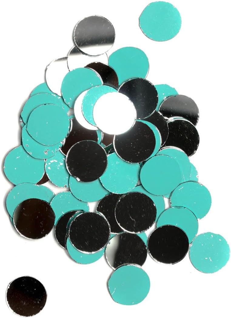 R&H Craft Mirrors Circle Shape 100 Grams, 490 Pcs Approx, for LIPPAN Art, Mirror, MUD, Craft, Mosaic, Home Decorations ETC (1 CM)