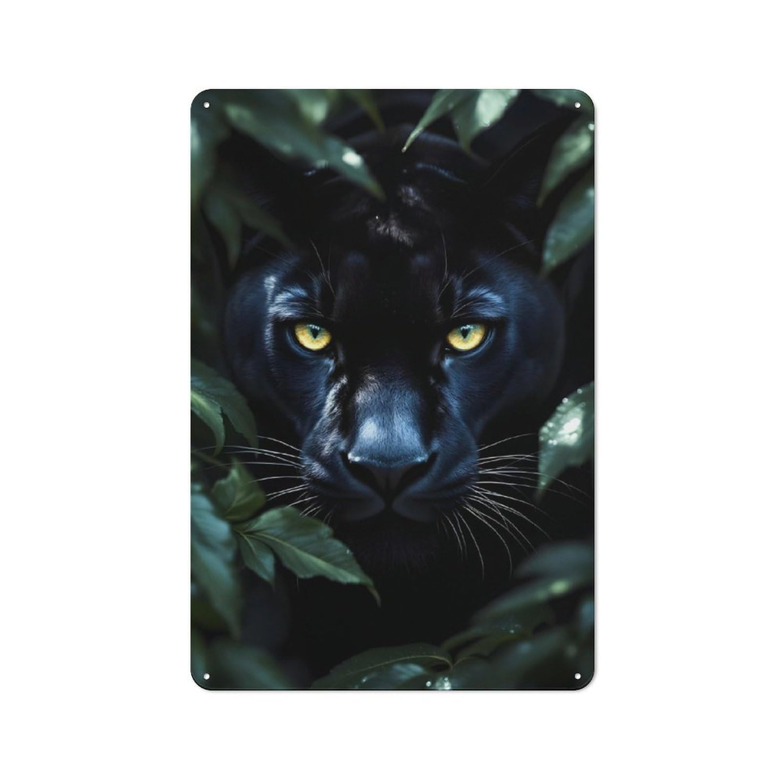 Junmoney Black Panther Close-Up Cottage Style Country Metal Sign 30X20cm, Farmhouse Wall Decor For Farmhouse Kitchen, Pantry Or Dining Area