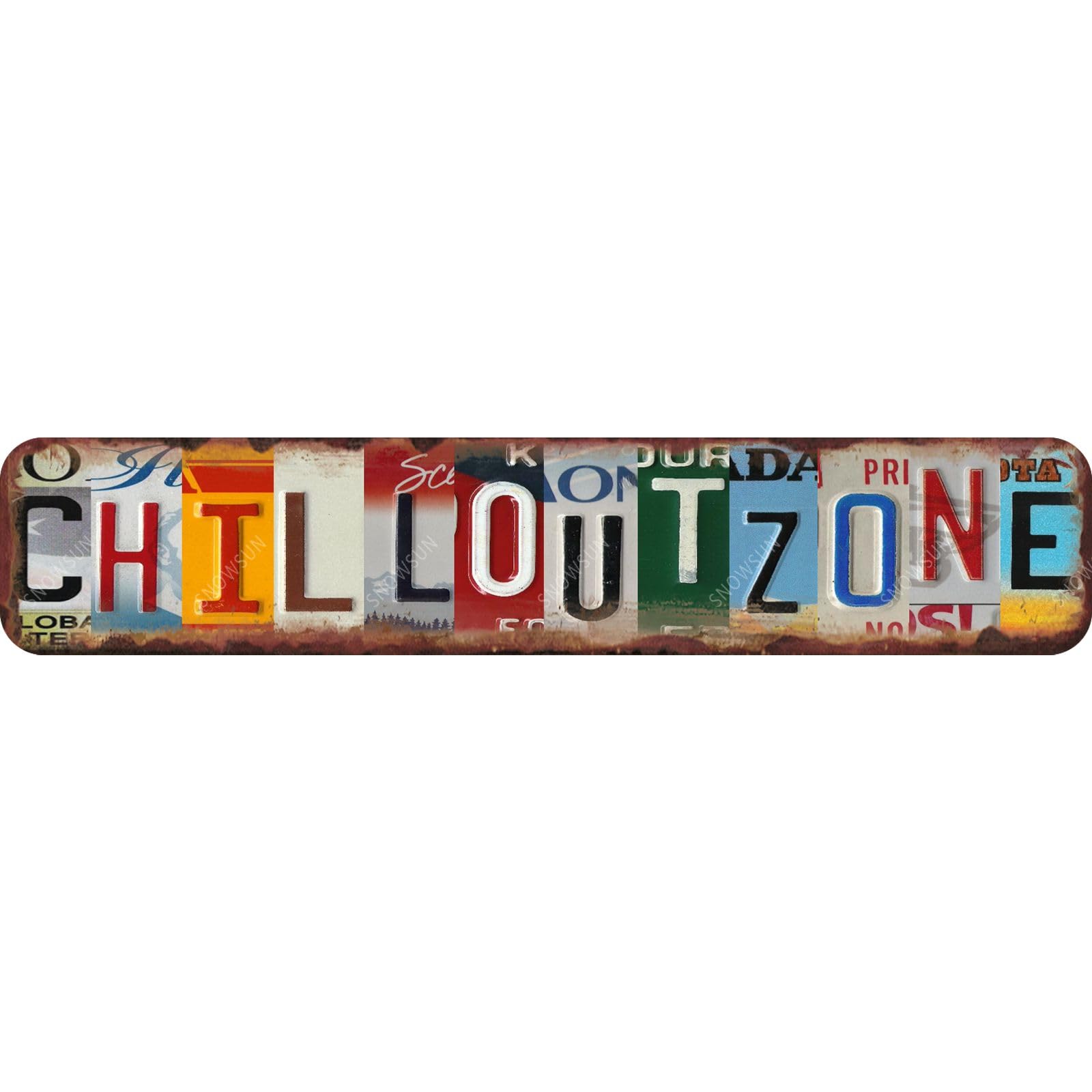 Chill Out Zone Fuuny Metal Tin Signs Retro Tin Sign Wall Decor for Home Restaurant Bar Cafe Garage 4x16 Inch