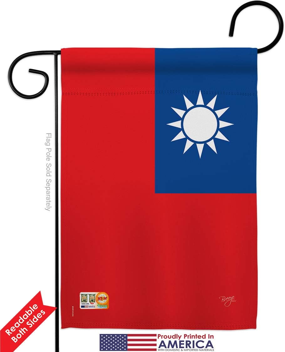 Taiwan Garden Flags Pack Regional Nationality Nation International World Country Particular Area USA Vintage Applique Small Decorative Gift Yard House Banner Double-Sided Made In 13 X 18.5