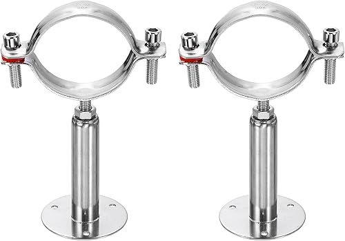 Miniatura 12 de HARFINGTON 2 piezas de montaje en pared de montaje en techo de acero inoxidable 304 abrazadera de soporte de tubo ajustable para tubo OD 1"-1.1