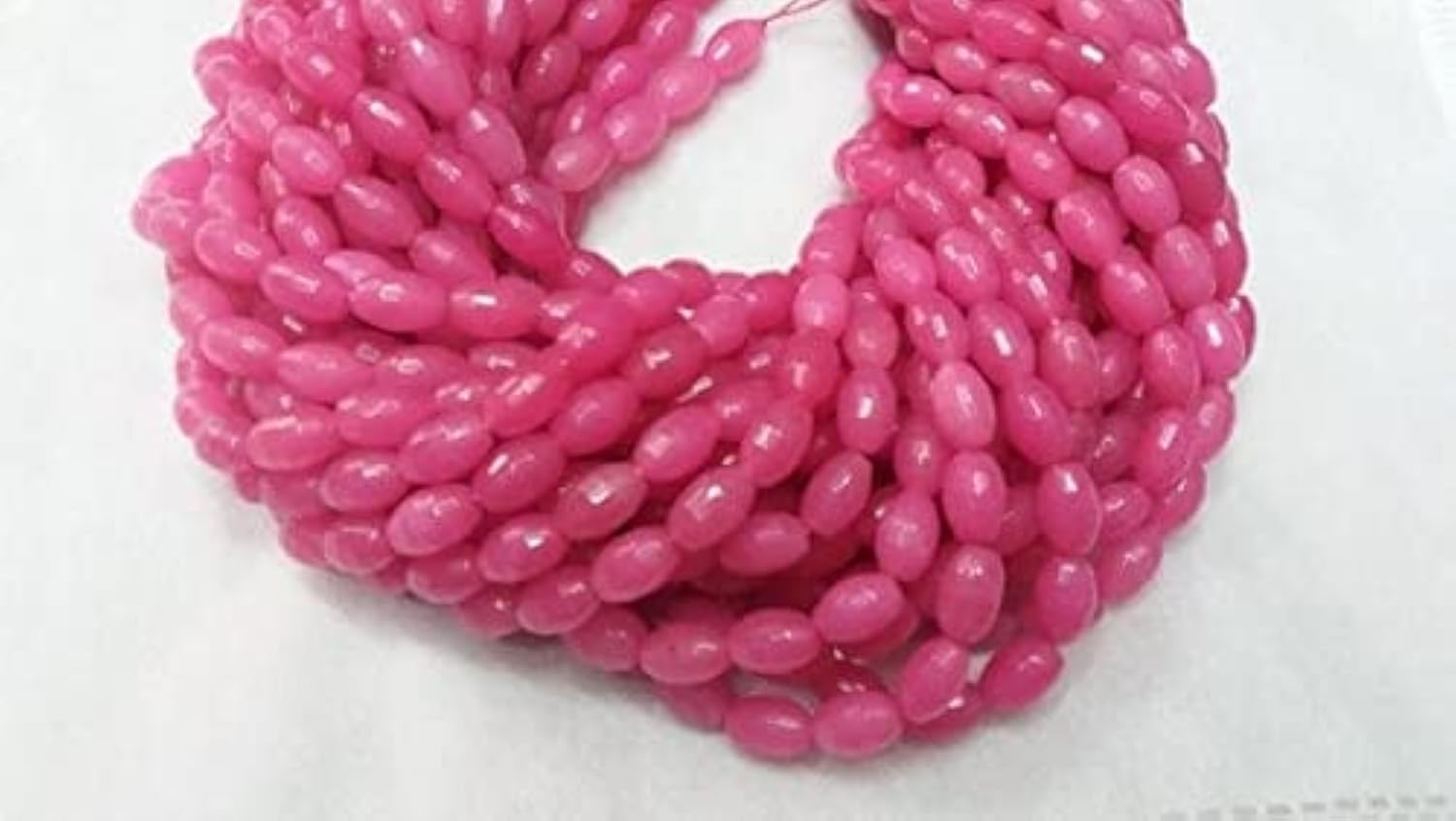 Chalcedony drum beads perles facettées fuchsia 6x8mm pour enfilage et bijoux
