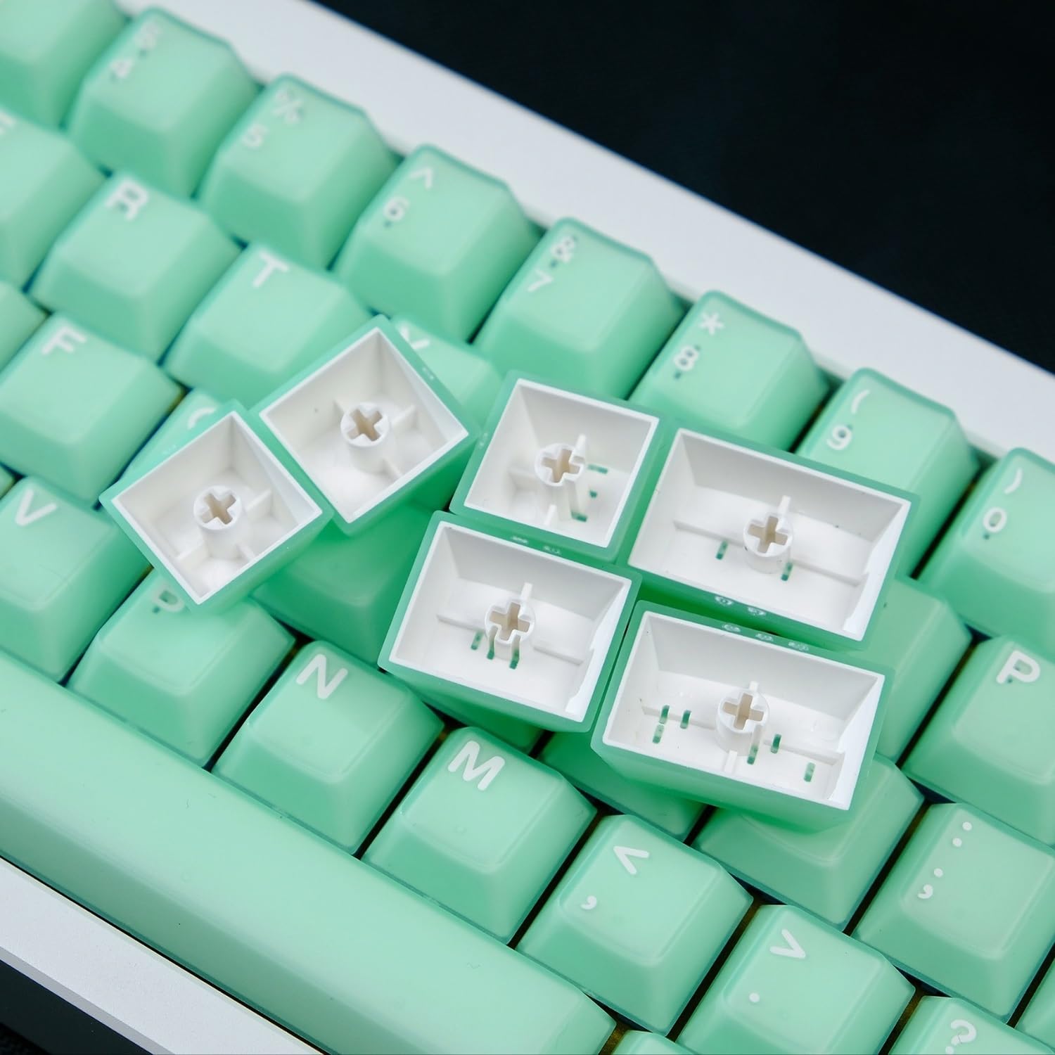 174 Keys White Jade PBT Custom Keycap Set Cherry Profile For MX Keyboard