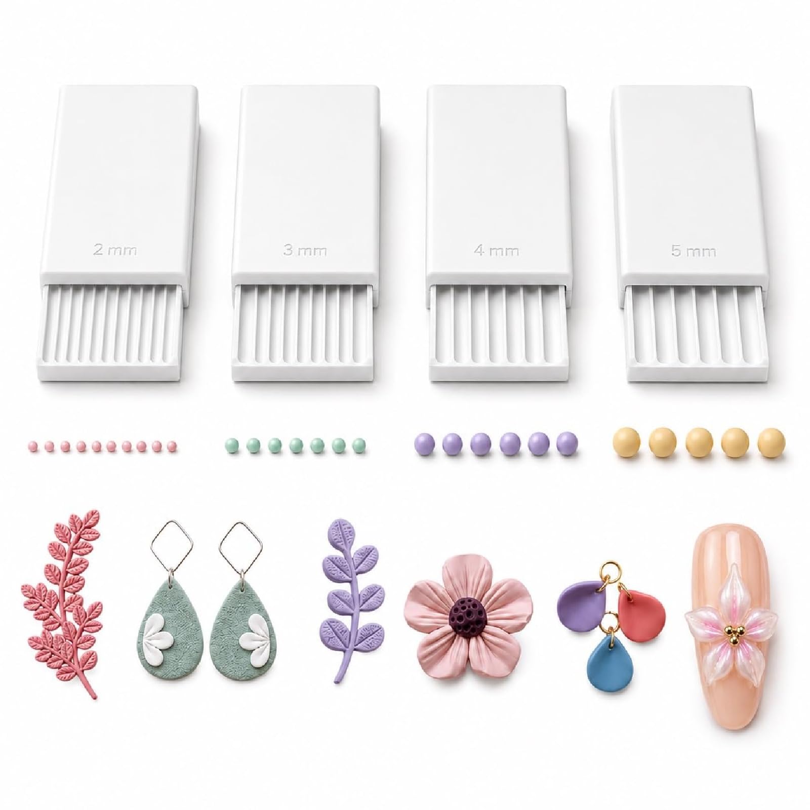 3D Print Clay Gel Ball Maker Tool,Nail Art Bead Roller for 3D Gel Flowers，C