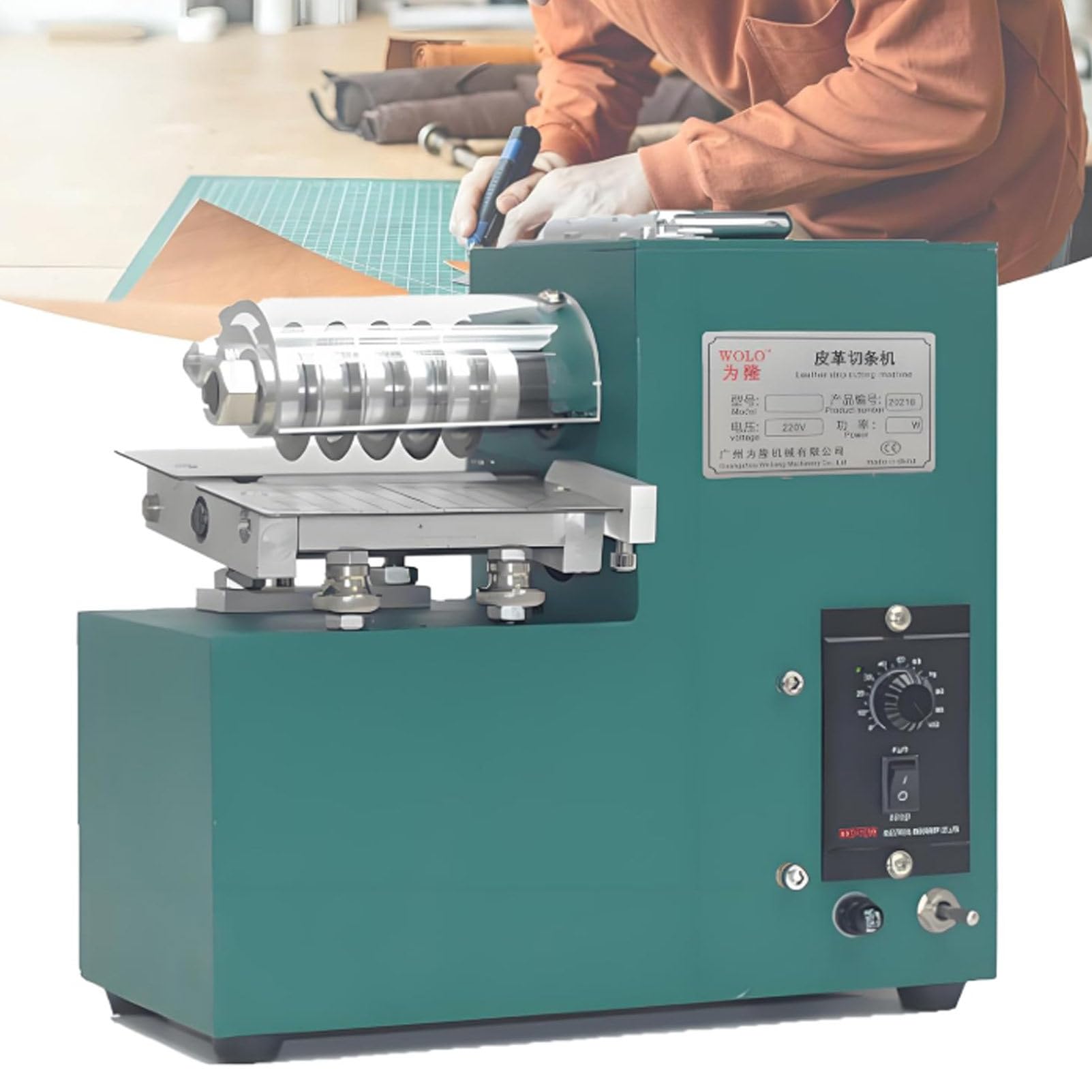 Electric Cloth Leather Cutting Machine, Leather Skiver Machine Strap Slitter Cutting Tool Cutter Machine Leather Slitting Skiving Machine for Leather, Shoes, Bag, Paper, 2-86mm Width SingleHead