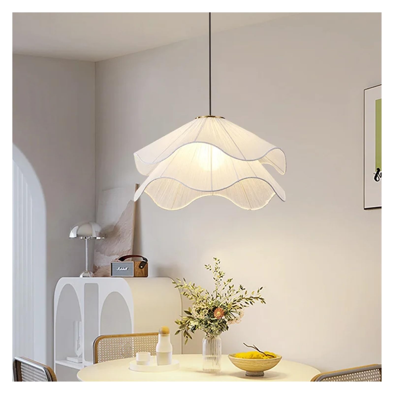 Suspension française simple en tissu blanc haut de gamme