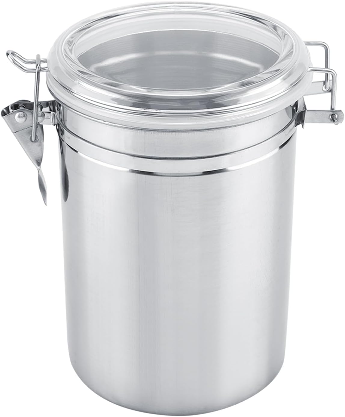 Horoper Airtight Coffee Container Stainless Steel Coffee Container Vacuum Sealed Storage Jar for Sugar Tea Bean silicas Sealed Storage Jar with Transparent Cover for Sugar