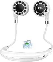 Portable Neck Fan, 4000 mAh USB Neck Fan with 6 Speeds & LED Screen, Max 16H, Adjustable 360°, Ultra-Light and Foldable, Ideal for Office, Travel, Travel, Outdoor, Kitchen