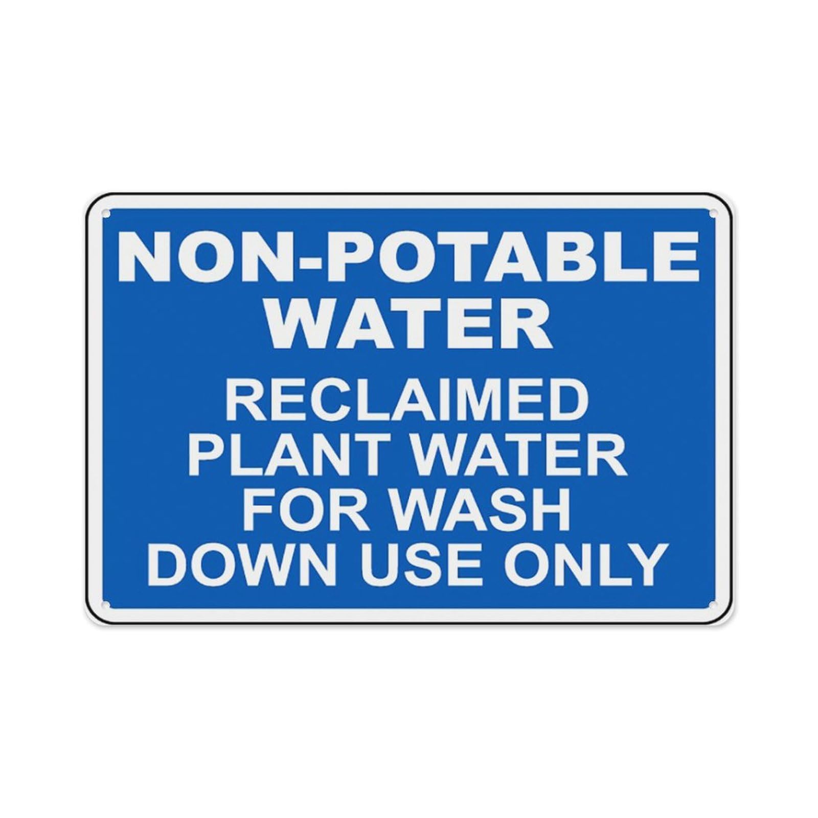 peiyeety Non-Potable Water Reclaimed Sign Aluminum Tin Warning Signs For Home Outdoor Garden 12X16 Inches