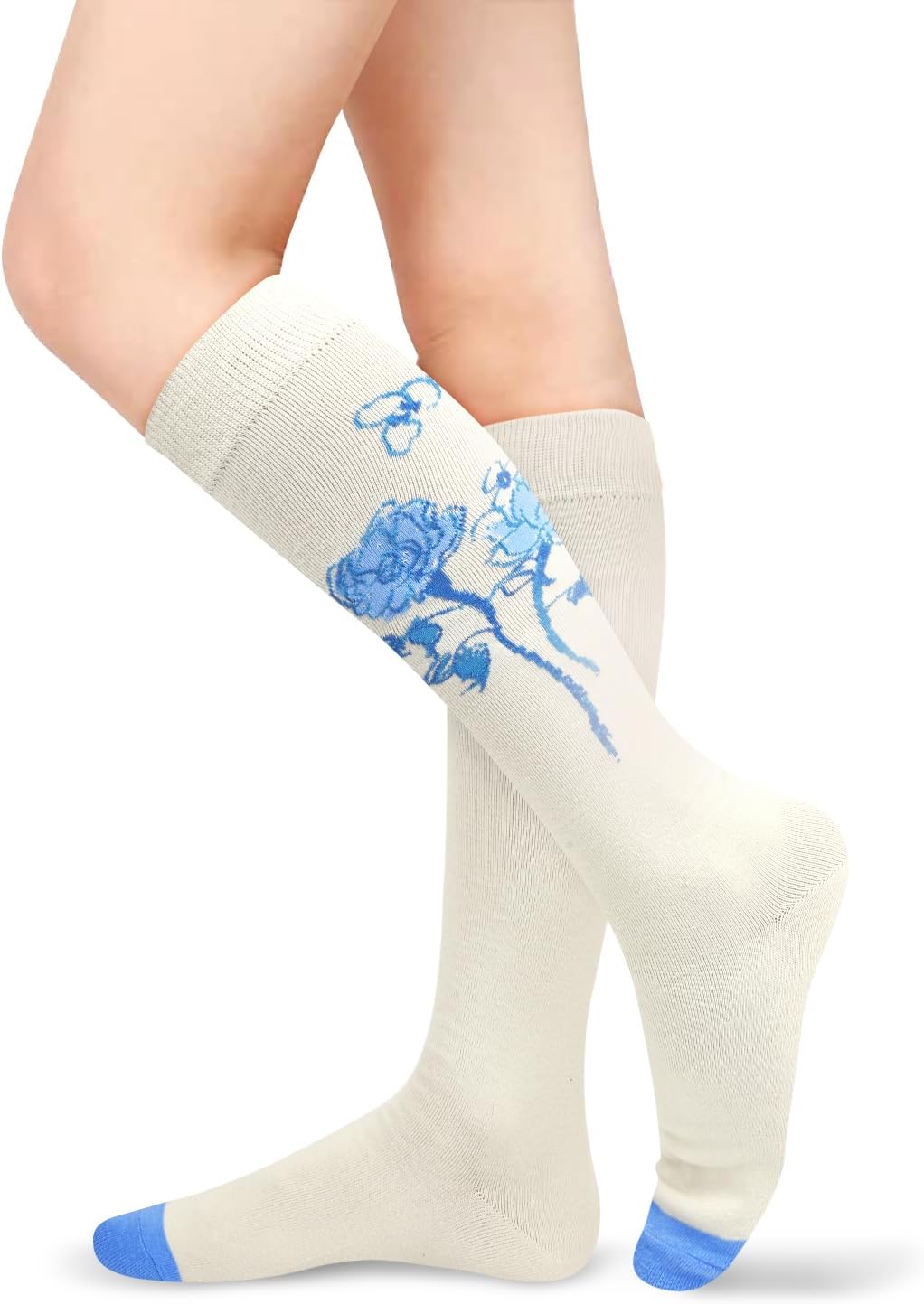 Benefeet Womens Knee High Striped Checkered High Knee Socks Cotton Long Sports Tube Socks