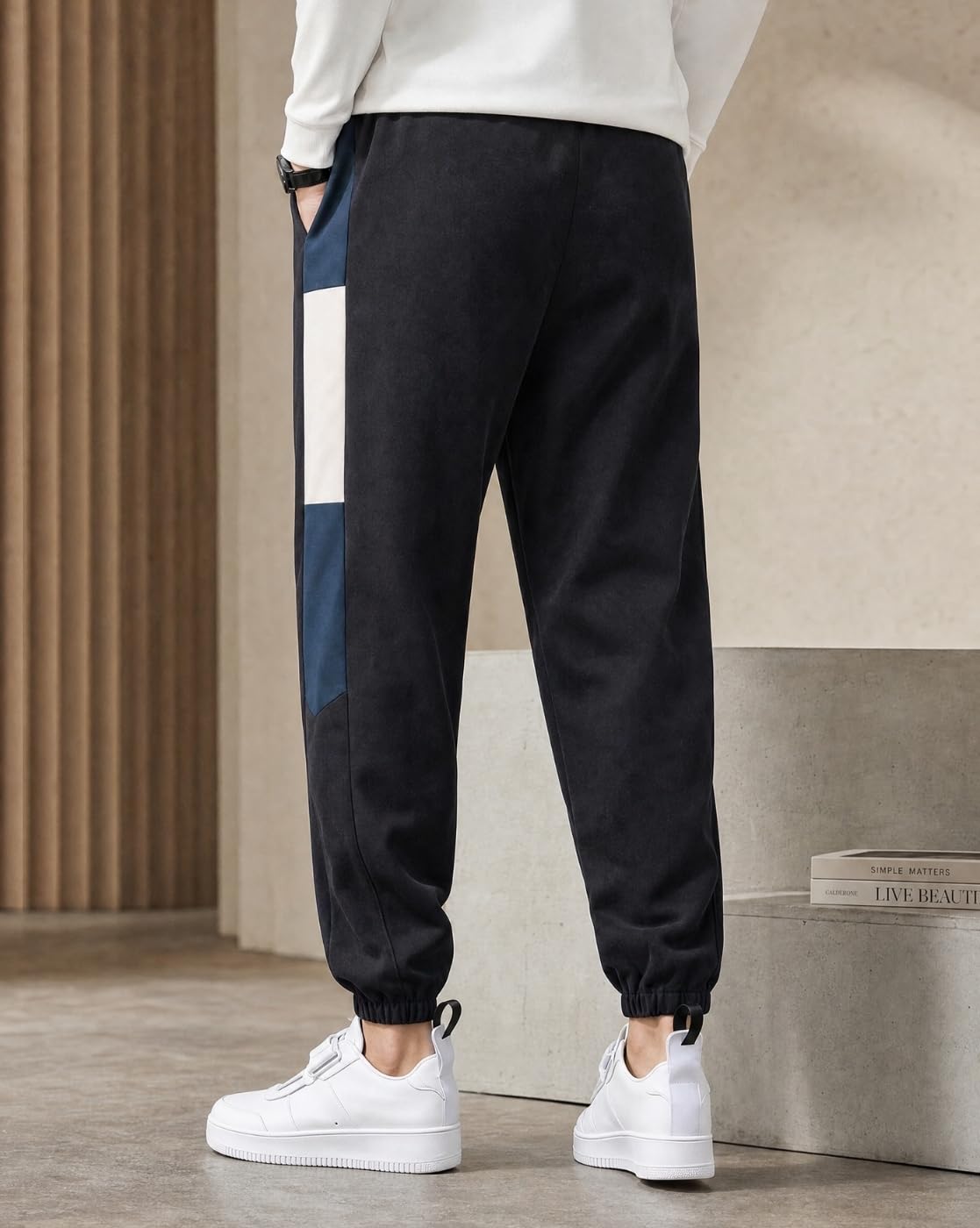 NOBERO Zaedn Joggery męskie jednolity czarny kolor slim fit nocny sen salon bieganie spodnie dresowe spodnie dresowe strój dla mężczyzn chłopców na co dzień siłownia sport bawełna