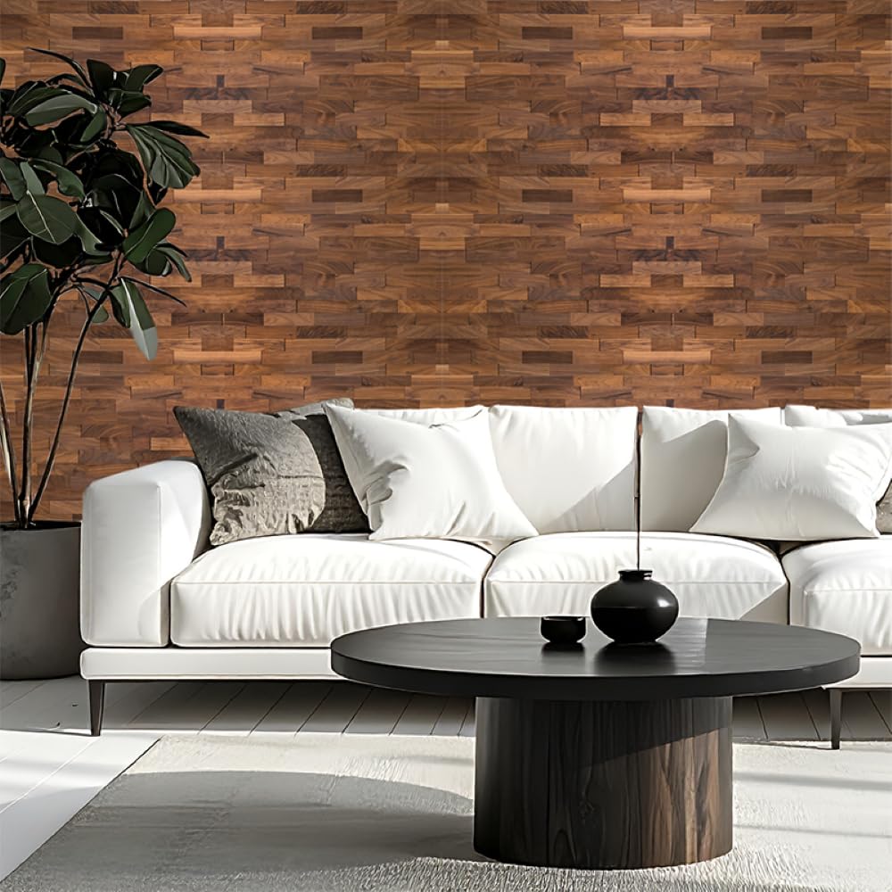 wodewa Rivestimento Murale Legno di Noce I 1m² Pannelli Murali Rivestimento Parete Legno Decorazioni Pareti 3D Pannello Decorativo Cucina Cameretta I Oliato